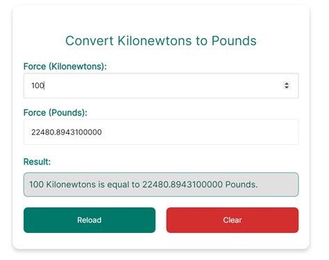 Kilonewton (kN) Conversion Calculator .